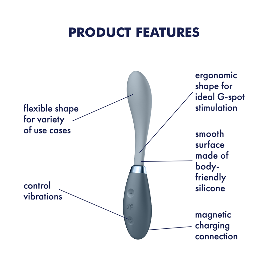 Satisfyer G-Spot or Rabbit Style Flex 3 Bendable Silicone Vibrator