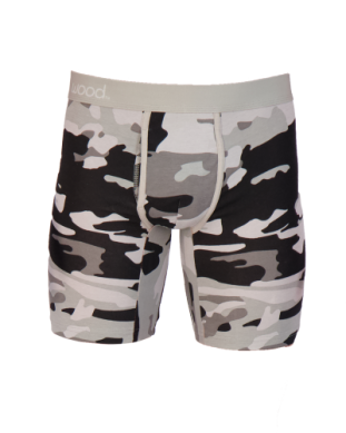 Wood Men's Super Soft Modal Blend 6 In Inseam Biker Brief with Fly Ghost Camo