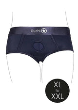 Shots Ouch! Vibrating Strap-on Mid Rise Fuller Cut Fit Brief Black