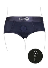 Shots Ouch! Vibrating Strap-on Mid Rise Fuller Cut Fit Brief Black