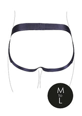 Shots Ouch! Vibrating Strap-on Panty Harness with Open Back Black