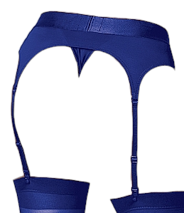 Shots Ouch! Vibrating Strap-on Thong with Adjustable Garters Royal Blue