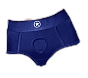 Shots Ouch! Vibrating Strap-on Mid Rise Fuller Cut Fit Brief Royal Blue