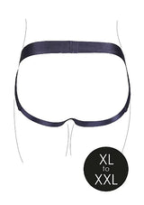Shots Ouch! Vibrating Strap-on Panty Harness with Open Back Black