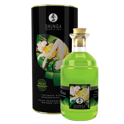 Shunga Intimate Kisses Aphrodisiac Organica Massage Oil Exotic Green Tea 3.5 Oz