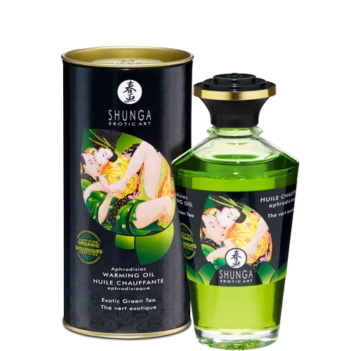 Shunga Intimate Kisses Aphrodisiac Organica Massage Oil Exotic Green Tea 3.5 Oz