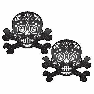 Pastease Skull Black Glitter Candy Halloween Pasties