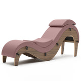 Liberator Supervio Premier Ultraleather Sex Chaise with Walnut Frame and Cuff Kit Restraints