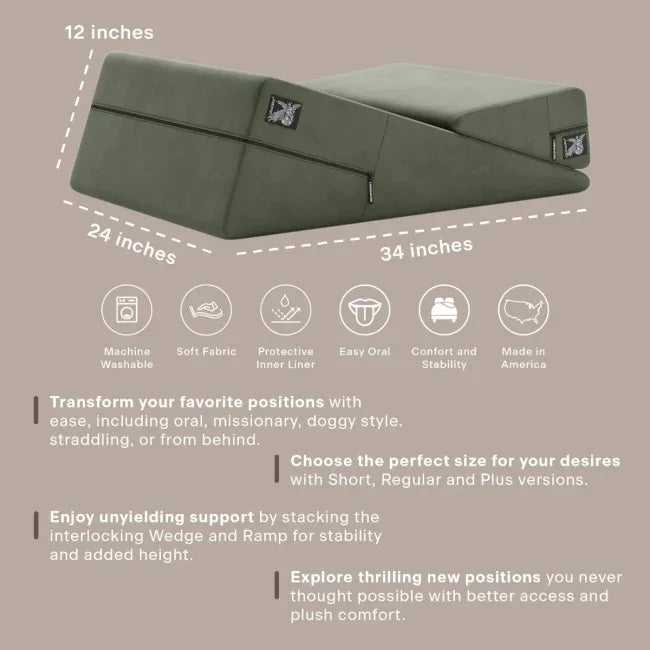 Liberator Wedge/Ramp 24 Inch Combo Sex Positioning Aid Furniture Decor with Softer Fabric