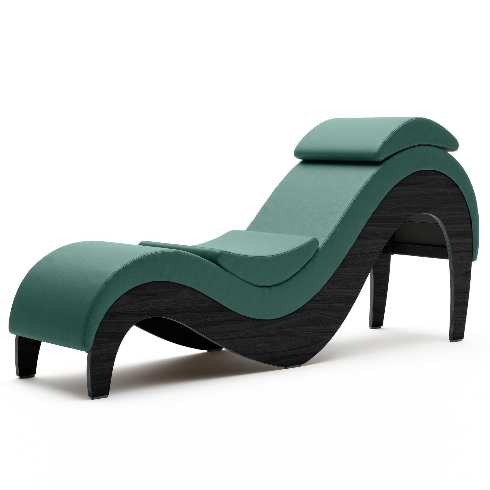Liberator Supervio Premier Ultraleather Sex Chaise with Black Oak Frame and Cuff Kit