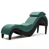 Liberator Supervio Premier Ultraleather Sex Chaise with Black Oak Frame and Cuff Kit
