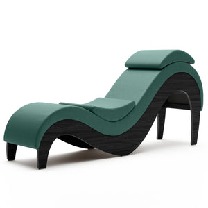 Liberator Supervio Premier Ultraleather Sex Chaise with Black Oak Frame and Cuff Kit