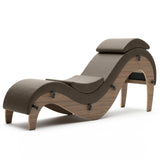 Liberator Supervio Premium Distressed Ultraleather Sex Chaise with Walnut Frame and Cuff Kit Restraints