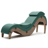Liberator Supervio Premier Ultraleather Sex Chaise with Walnut Frame and Cuff Kit Restraints