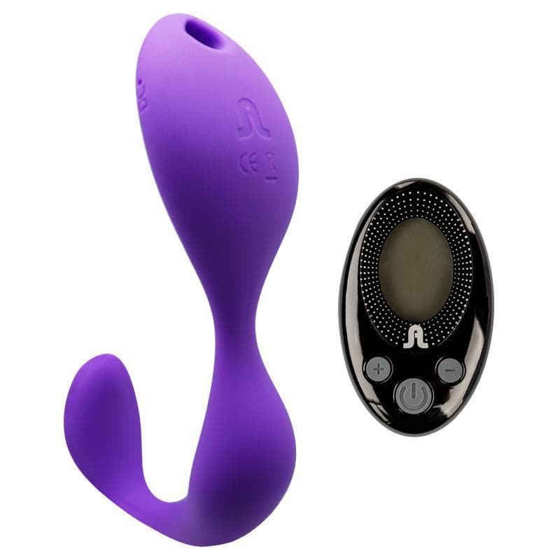Mr. Hook Rechargeable Silicone Dual Vibrator - Purple - Romantic Blessings