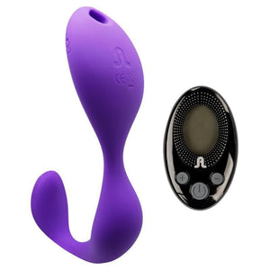 Mr. Hook Rechargeable Silicone Dual Vibrator - Purple - Romantic Blessings