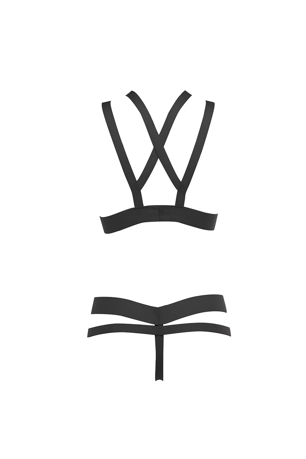 Allure Kitten In Love & Lust Open Cup Bra & Open Thong Set Black One Size