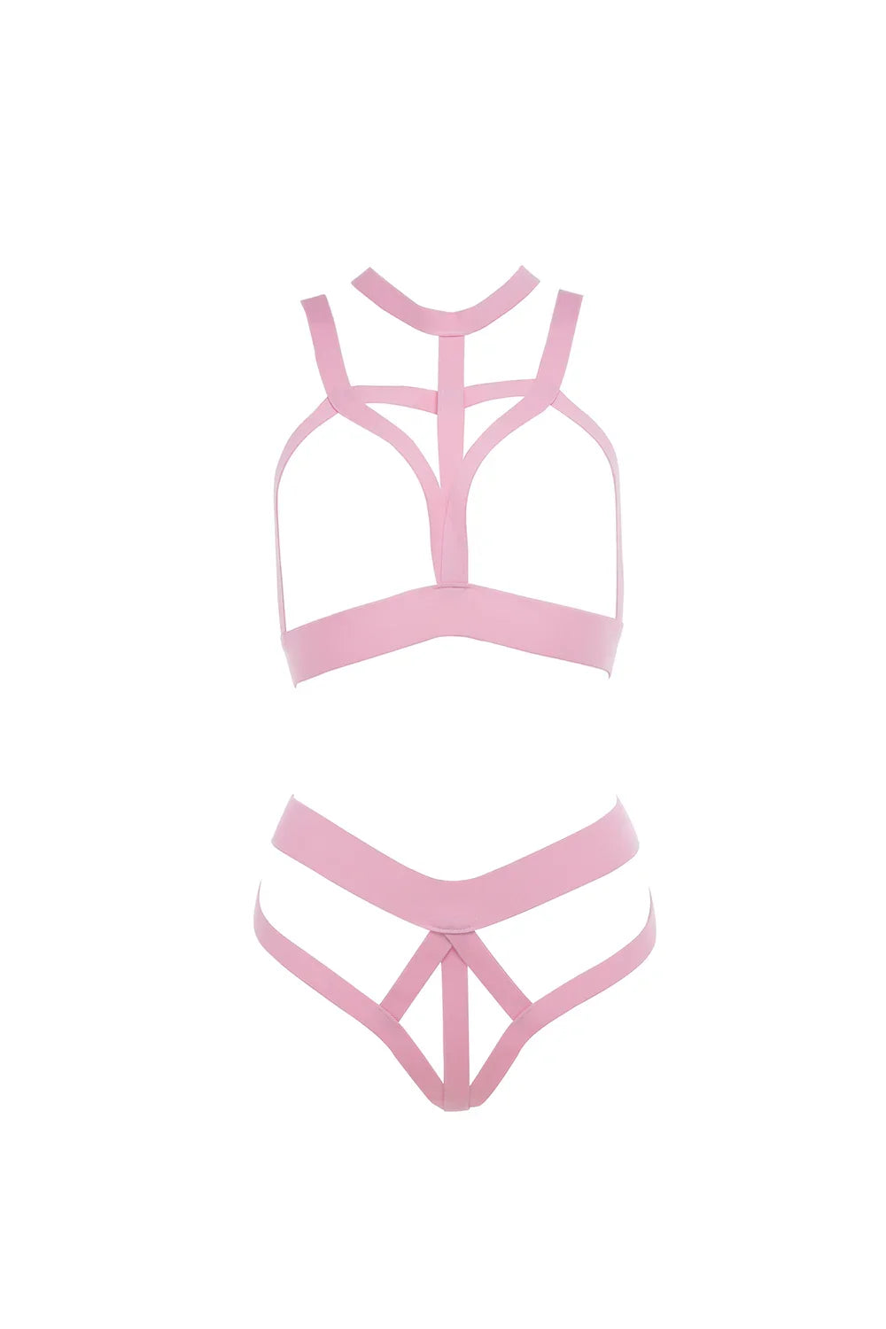 Allure Kitten In Love & Lust Open Cup Bra & Open Thong Set Pink One Size