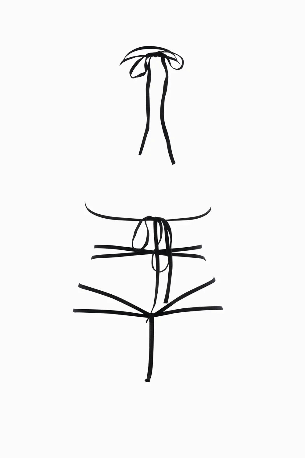 Allure Collection Lacy Open Bra & Criss Cross G-String Set Black