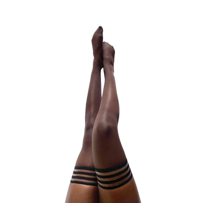Kixies Marissa Sheer Thigh High Tights Brown - Romantic Blessings