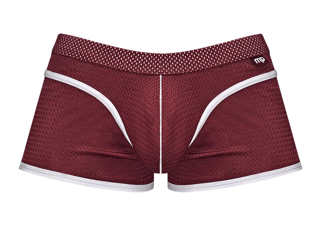 Male Power Sport Mesh Sport Mini Short Burgundy
