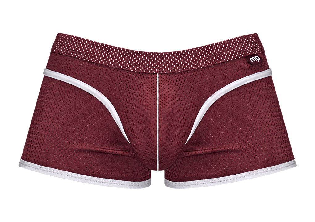 Male Power Sport Mesh Sport Mini Short Burgundy