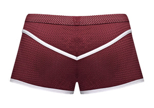 Male Power Sport Mesh Sport Mini Short Burgundy