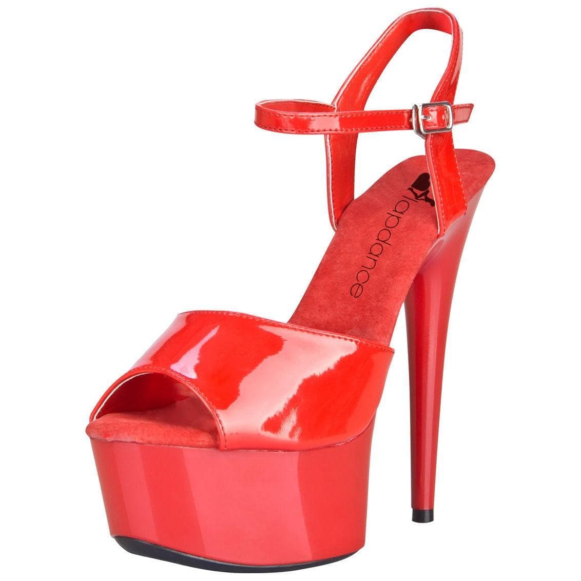 LapDance Shoes 6" Heel Red Platform Sandal with Strap - Romantic Blessings