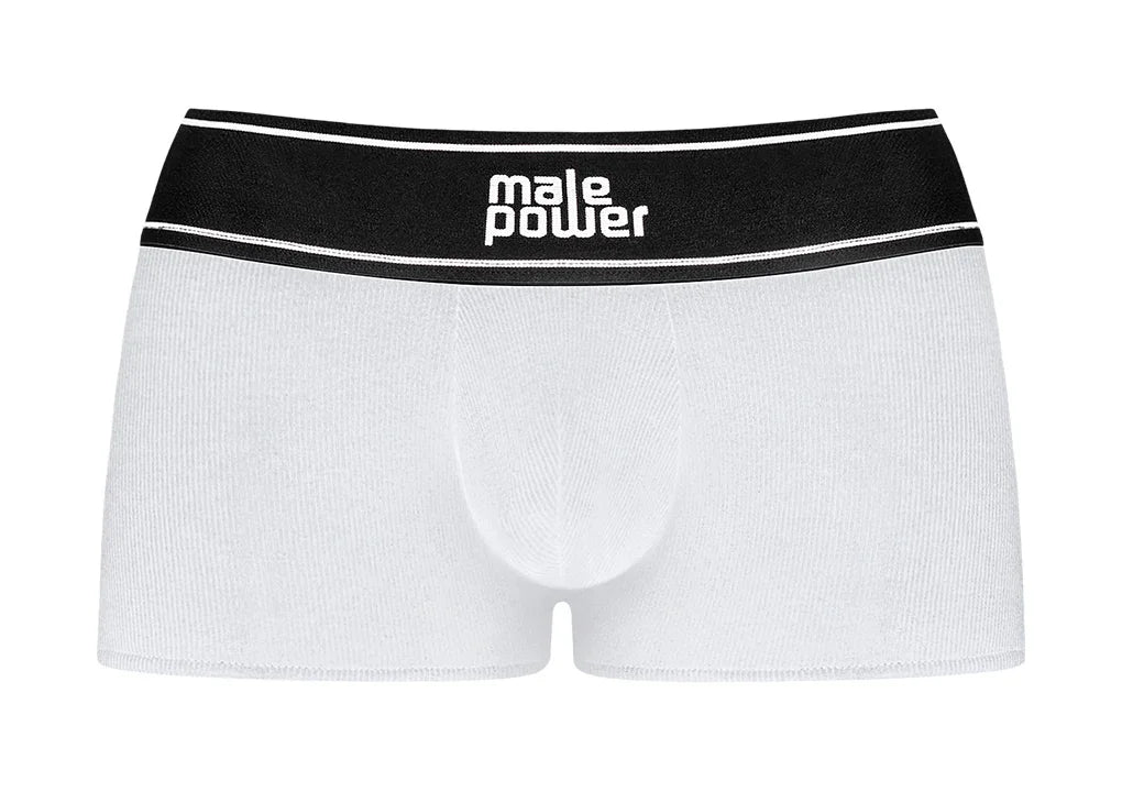 Male Power Modal Rib Pouch Short White