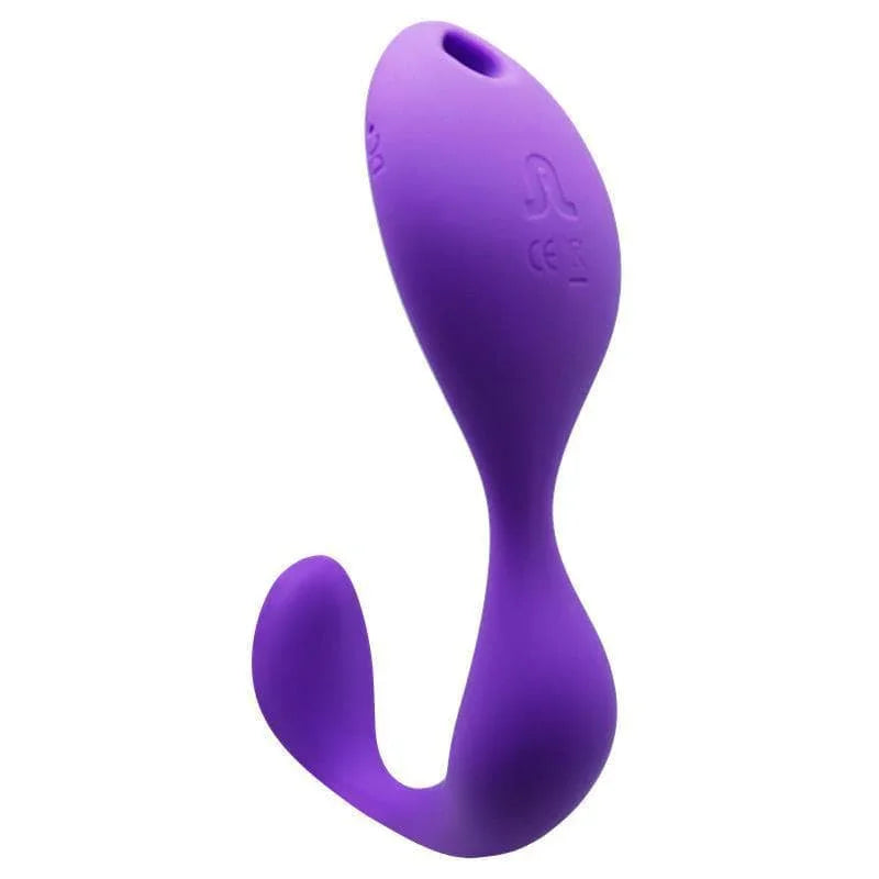 Mr. Hook Rechargeable Silicone Dual Vibrator - Purple - Romantic Blessings
