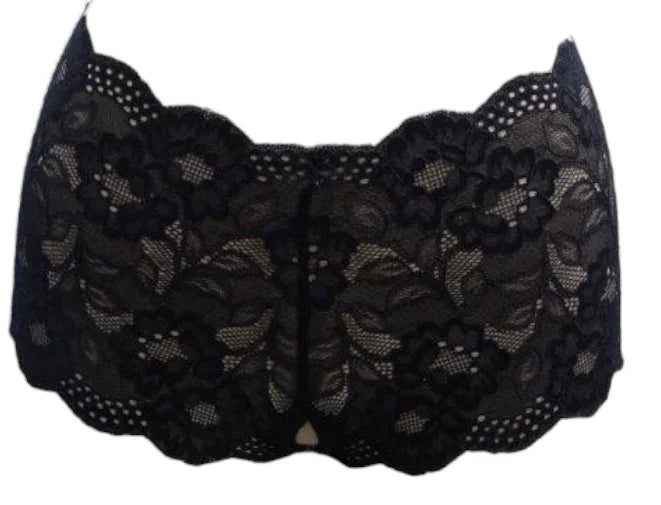 Escante Lace & Mesh Bustier with Underwire Cups & G-String Red