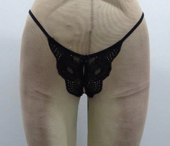 Escante Open Crotch G-String Black One Size