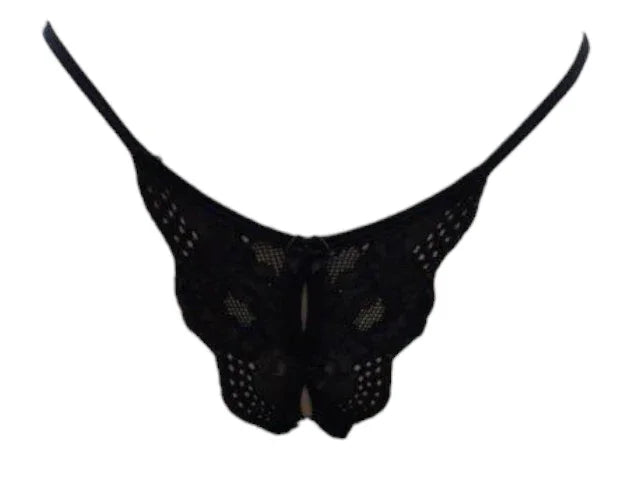 Escante Open Crotch G-String Black One Size