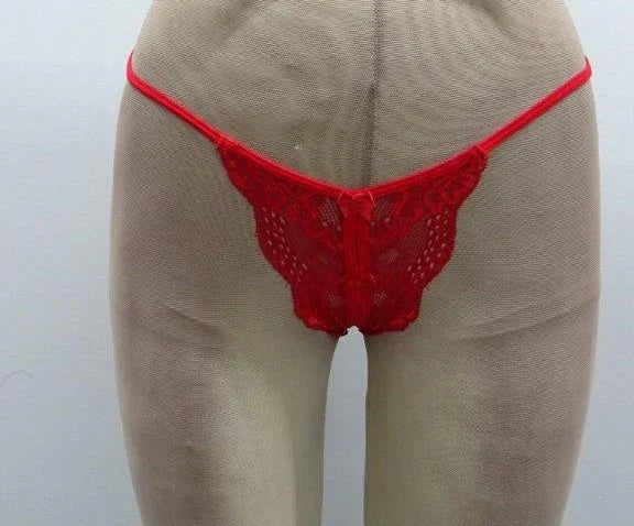 Escante Open Crotch G-String Red One Size