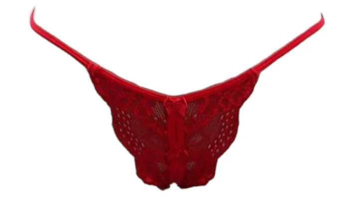 Escante Open Crotch G-String Red One Size