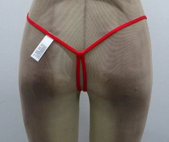Escante Open Crotch G-String Red One Size
