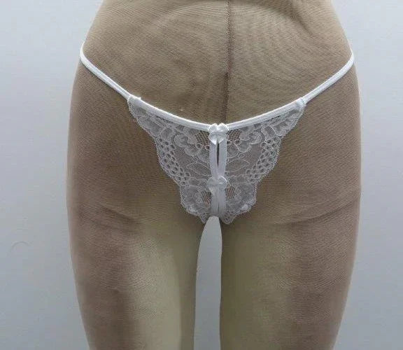 Escante Open Crotch G-String White One Size