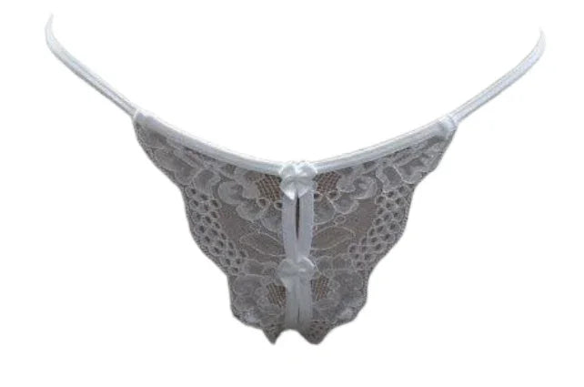 Escante Open Crotch G-String White One Size