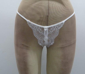 Escante Open Crotch G-String White One Size