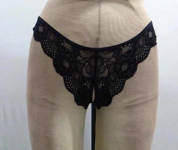 Escante Open Crotch Tanga Black