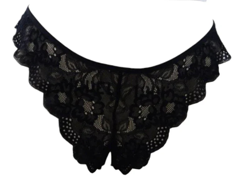Escante Open Crotch Tanga Black