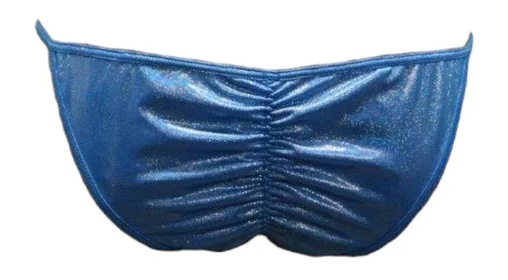 Escante Crystal Black Light Dancewear Jeweled Bottom w/Ruching Blue One Size