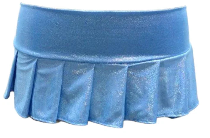 Escante Crystal Black Light Dancewear Wide Band Pleated Skirt Blue One Size