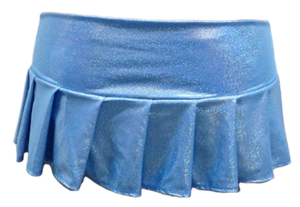 Escante Crystal Black Light Dancewear Wide Band Pleated Skirt Blue One Size