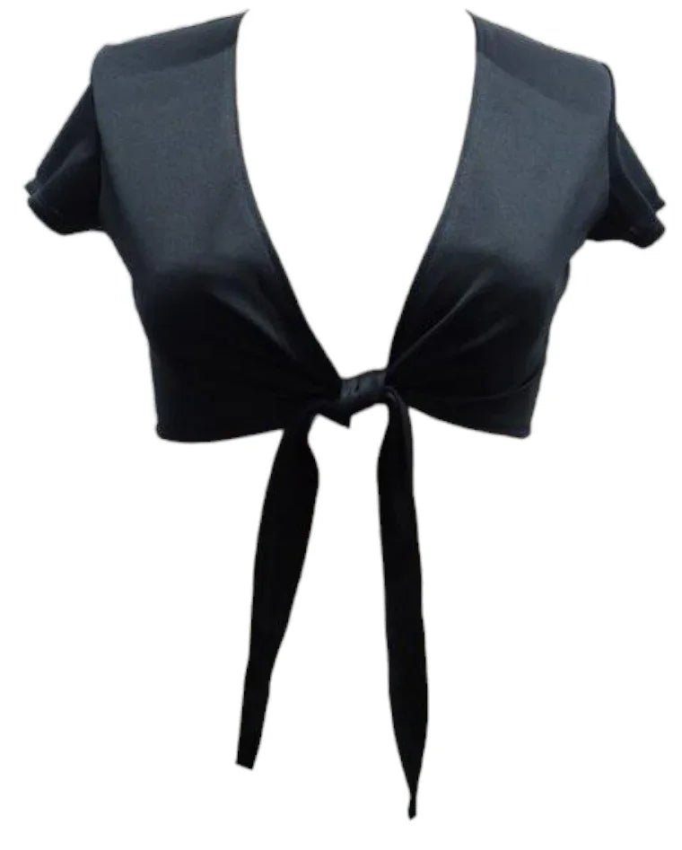 Escante Short Sleeve Tie Front Shirt Black