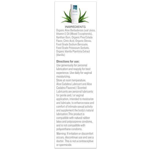 Aloe Cadabra Organic 2-in-1 Personal Lubricant & Vaginal Moisturizer Pina Colada 2.5 oz - Romantic Blessings