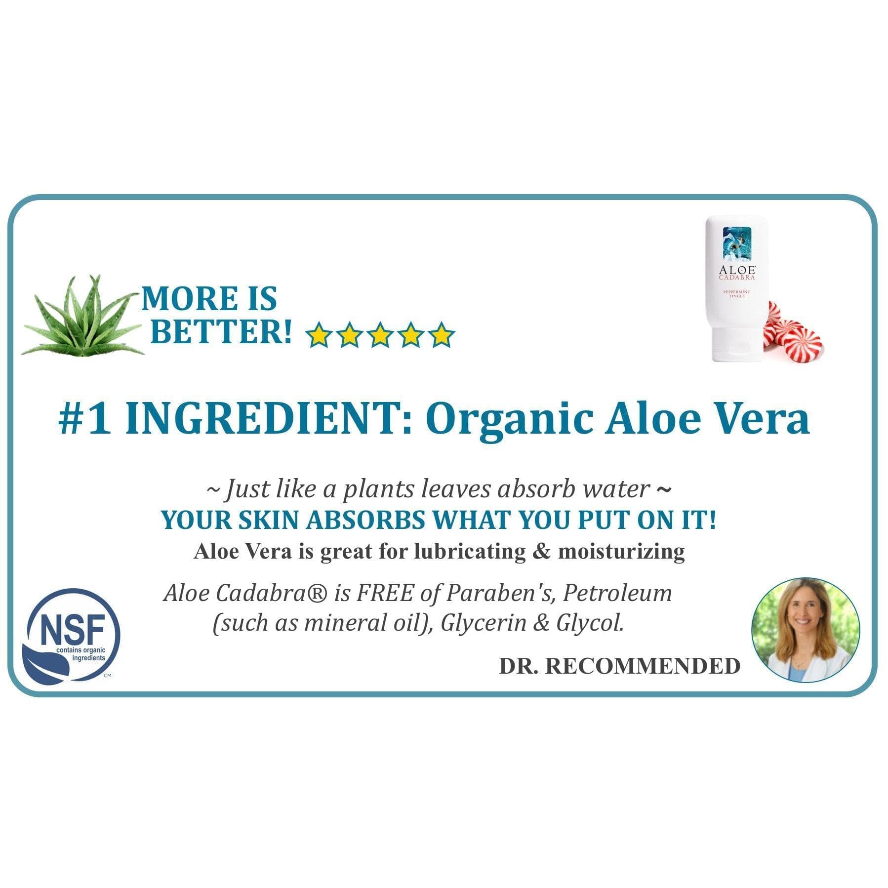 Aloe Cadabra Organic 2-in-1 Personal Lubricant & Vaginal Moisturizer Peppermint Tingle 2.5 OZ - Romantic Blessings