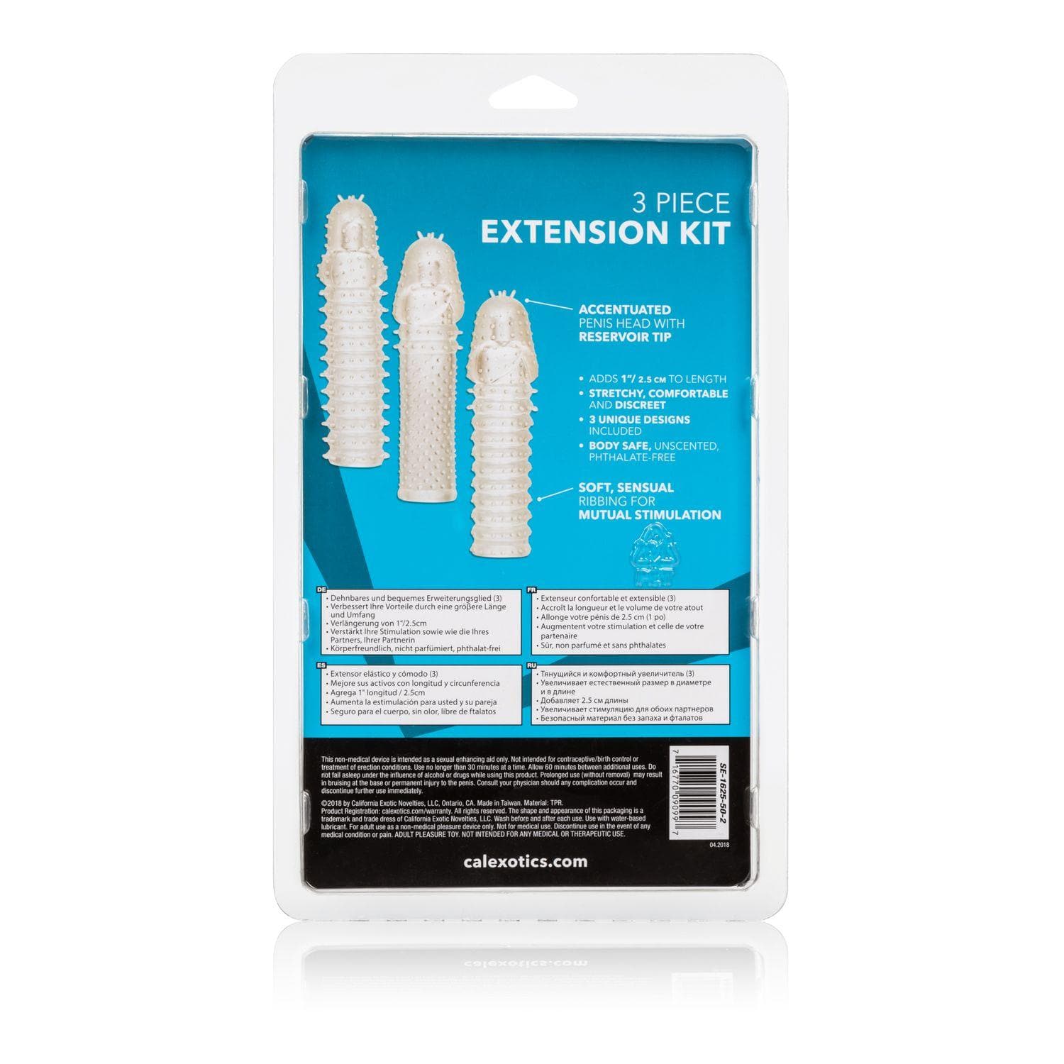 3 Piece Ribbed Penis Length and Girth Extension Kit - Romantic Blessings