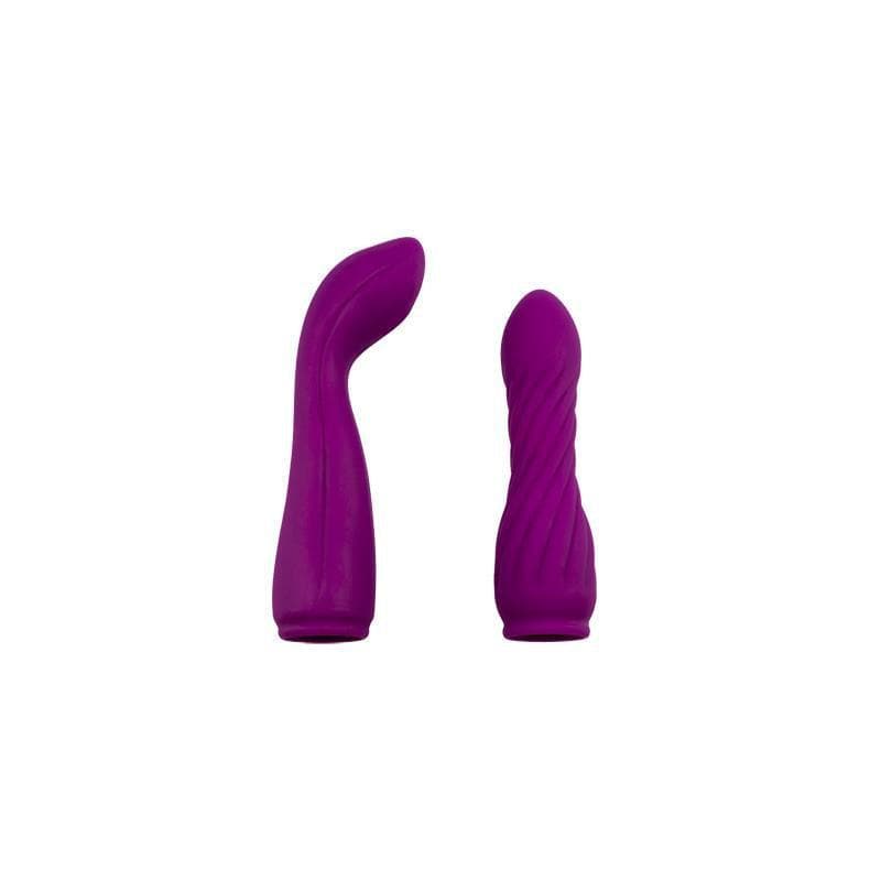 2X Rechargeable Silicone Double Vibrator with Remote Control - Purple - Romantic Blessings