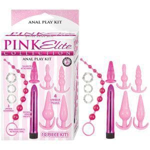 Pink Elite Collection Vibrating Anal Play 10 Pc Kit - Romantic Blessings